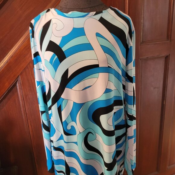Michael Kors Womens Long-Sleeve Swirl Print Dress XL - Picture 3 of 6